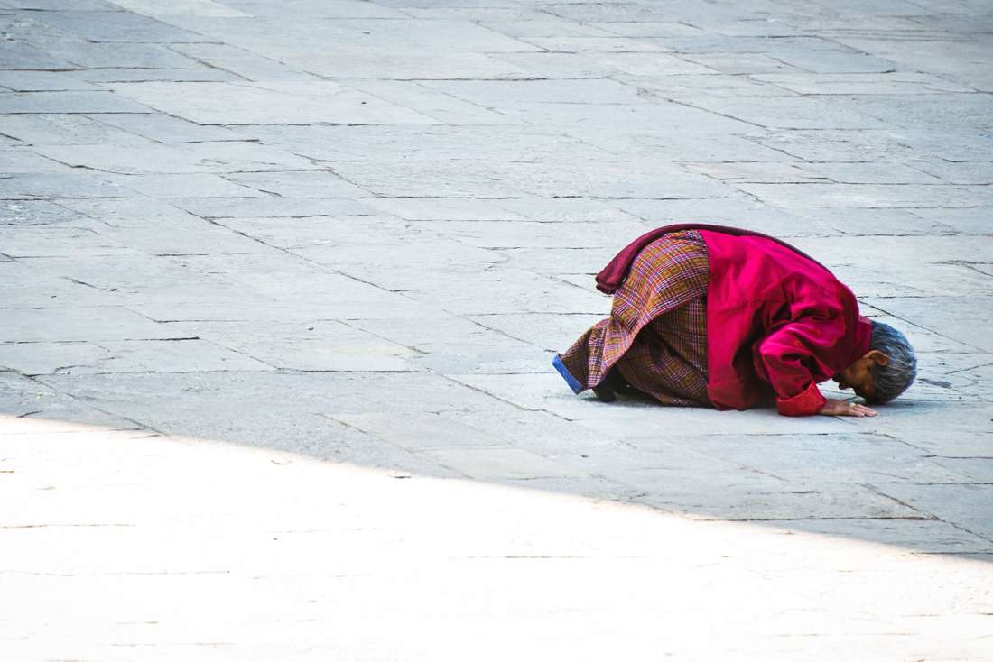 A woman praying