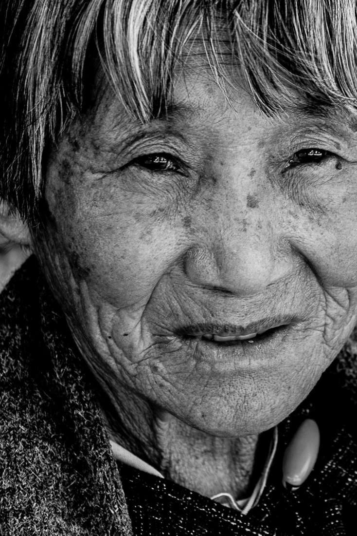 An older woman in the square